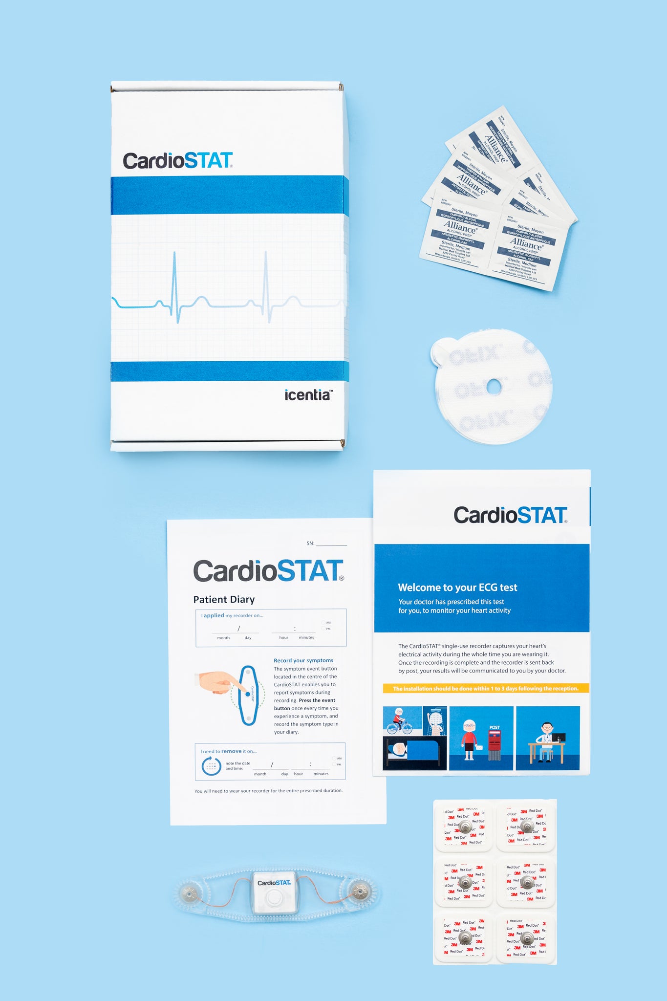 Ensemble pour test ECG CardioSTAT - 14 jours